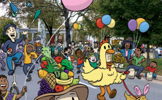 Easter Bonnets on Parade by illustrator Scott DuBar